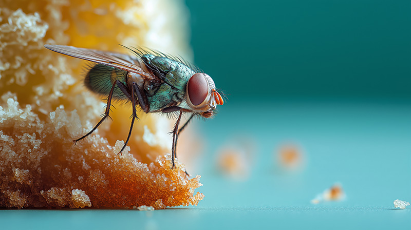 Fly on food